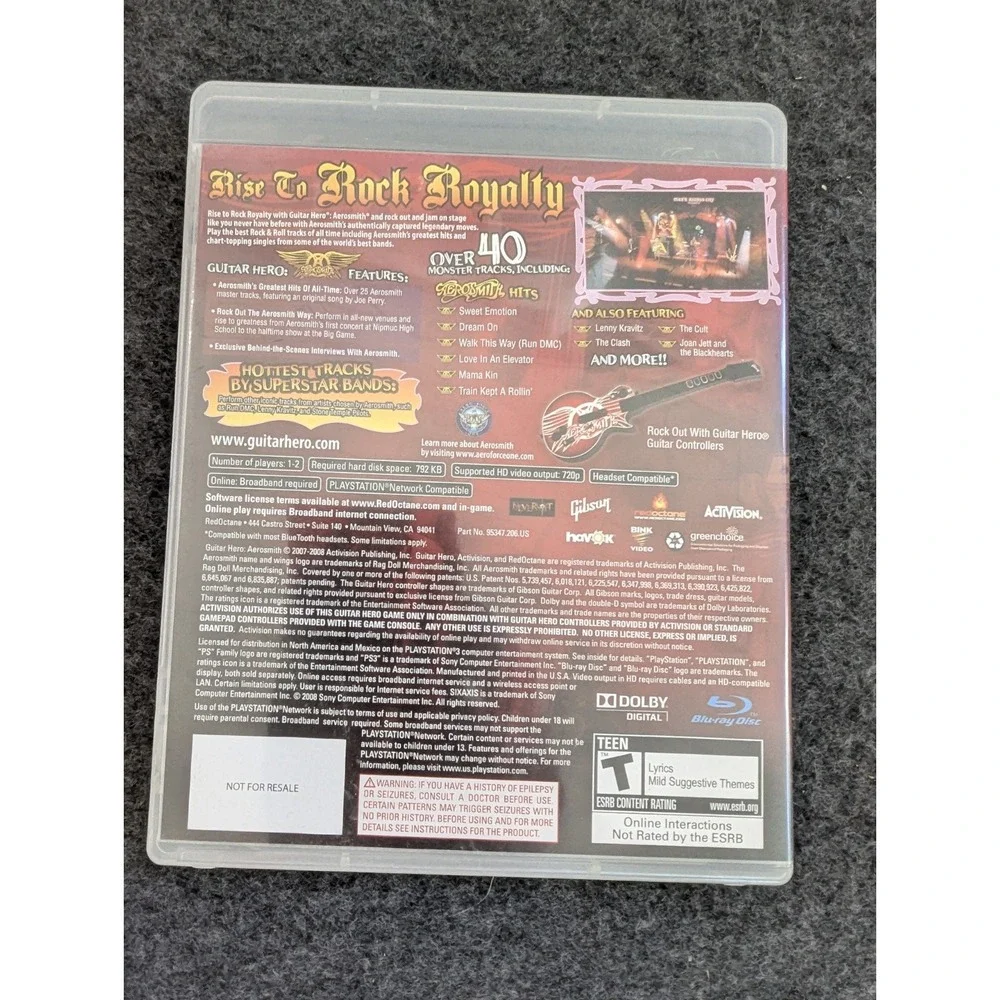 Guitar Hero Aerosmith Sony PlayStation 3‎ PS3 Complete With Manual
